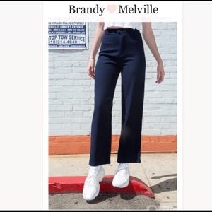 Brandy Melville Wide leg Valentina navy pants